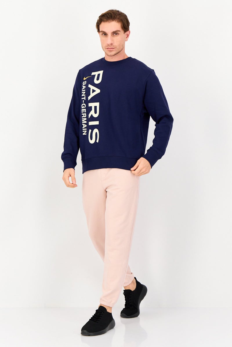 Nike ملابس رياضية للرجال بلياقة باريس سان جيرمان سويت شيرت كرة القدم بأكمام طويلة، أزرق غامق - Image 2